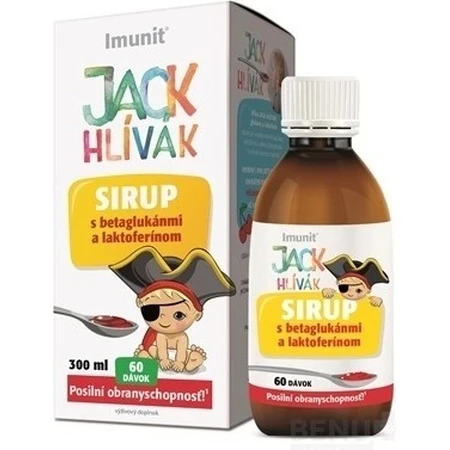 HLIVA JACK JACK JACK JARABE Glucanos, Lactoferrina-Imune 1×300 ml, jarabe para niños (60 dosis)