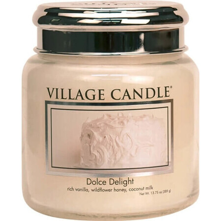 Village Candle Geurkaars in glas - Dolce Delight - Velvet Delight, medium 1×1 st, geurkaars in glas