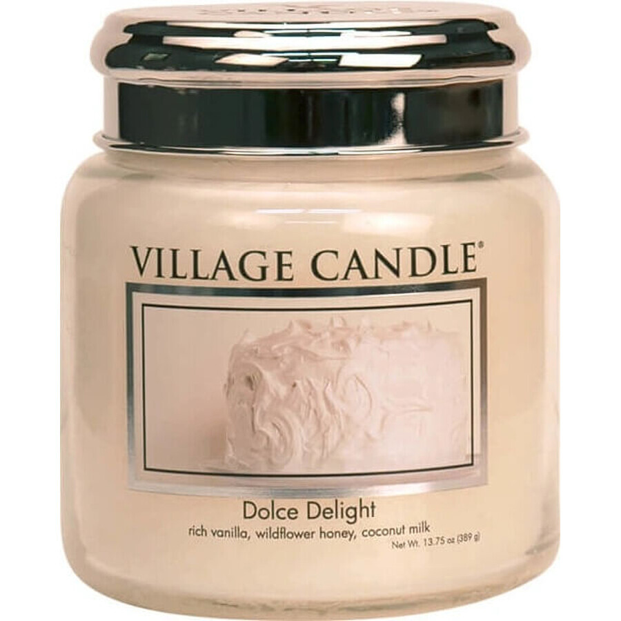 Village Candle Geurkaars in glas - Dolce Delight - Velvet Delight, medium 1×1 st, geurkaars in glas