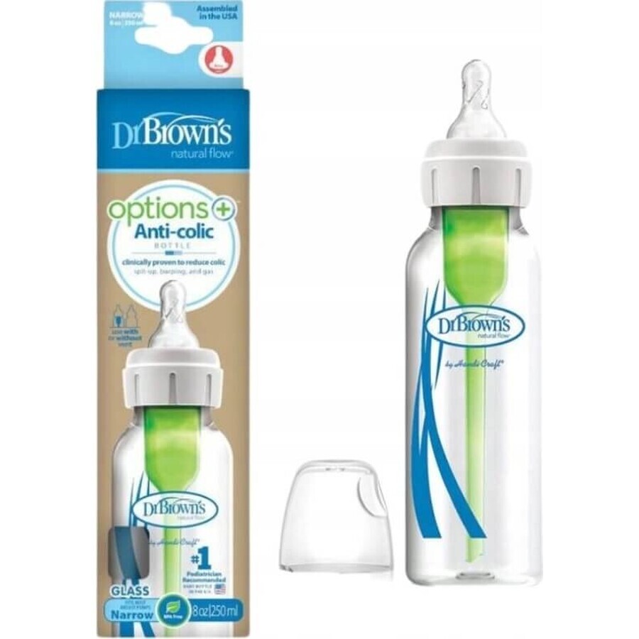 Biberón Dr.Browns GLASS, 250ml 1×1 ud, biberón 250 ml