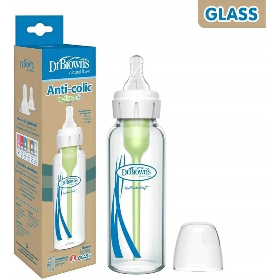 Biberón Dr.Browns GLASS, 250ml 1×1 ud, biberón 250 ml