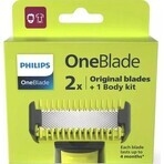 Philips OneBlade QP624/50 360 Ersatzklingen für Gesicht und Körper + Körperkamm und Intimaufsatz 1×1 Stück, Ersatzklingen