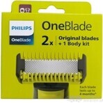 Philips OneBlade QP624/50 360 Ersatzklingen für Gesicht und Körper + Körperkamm und Intimaufsatz 1×1 Stück, Ersatzklingen