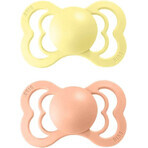 BIBS Supreme Silicone Soothers peach/sunset sunshine 1×2pcs - size 2