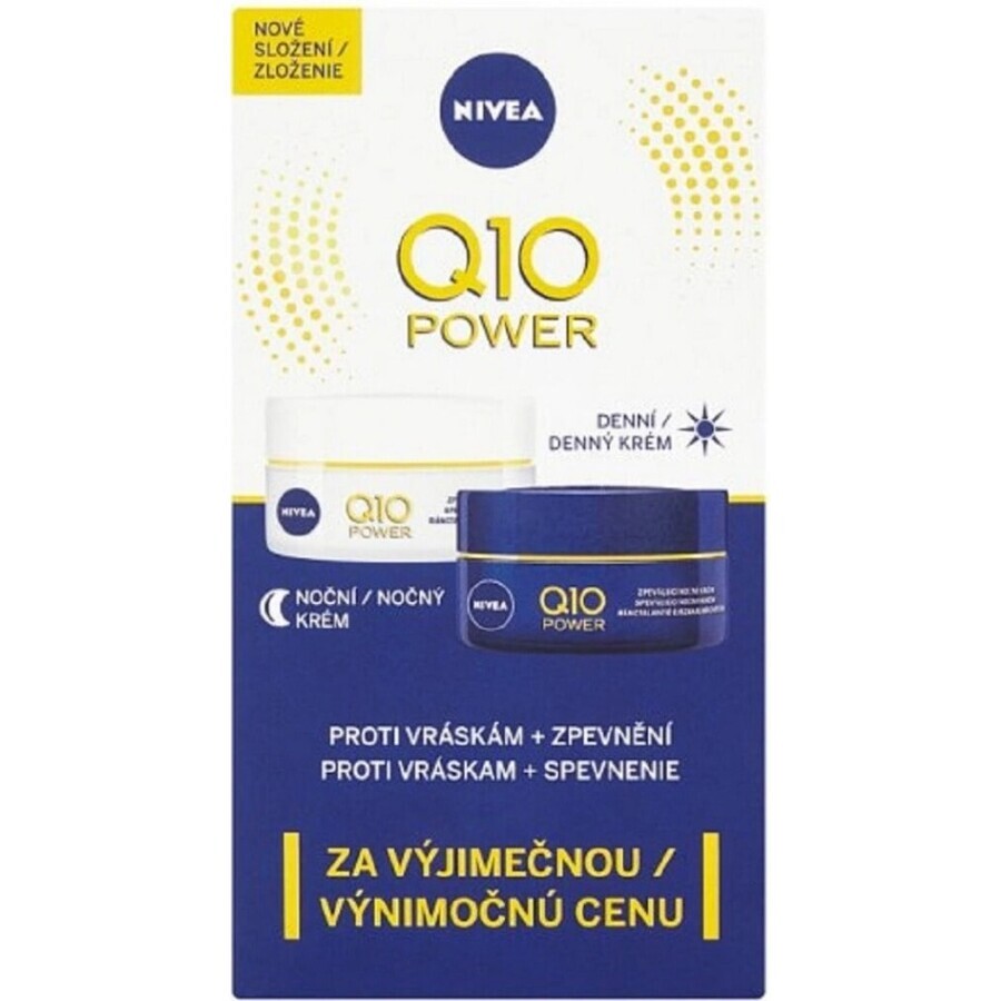 NIVEA Q10 POWER DUO Straffende Tages- und Nachtcreme 2×50 ml, Straffende Creme