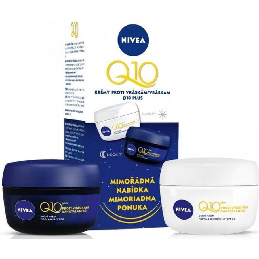 NIVEA Q10 POWER DUO Straffende Tages- und Nachtcreme 2×50 ml, Straffende Creme