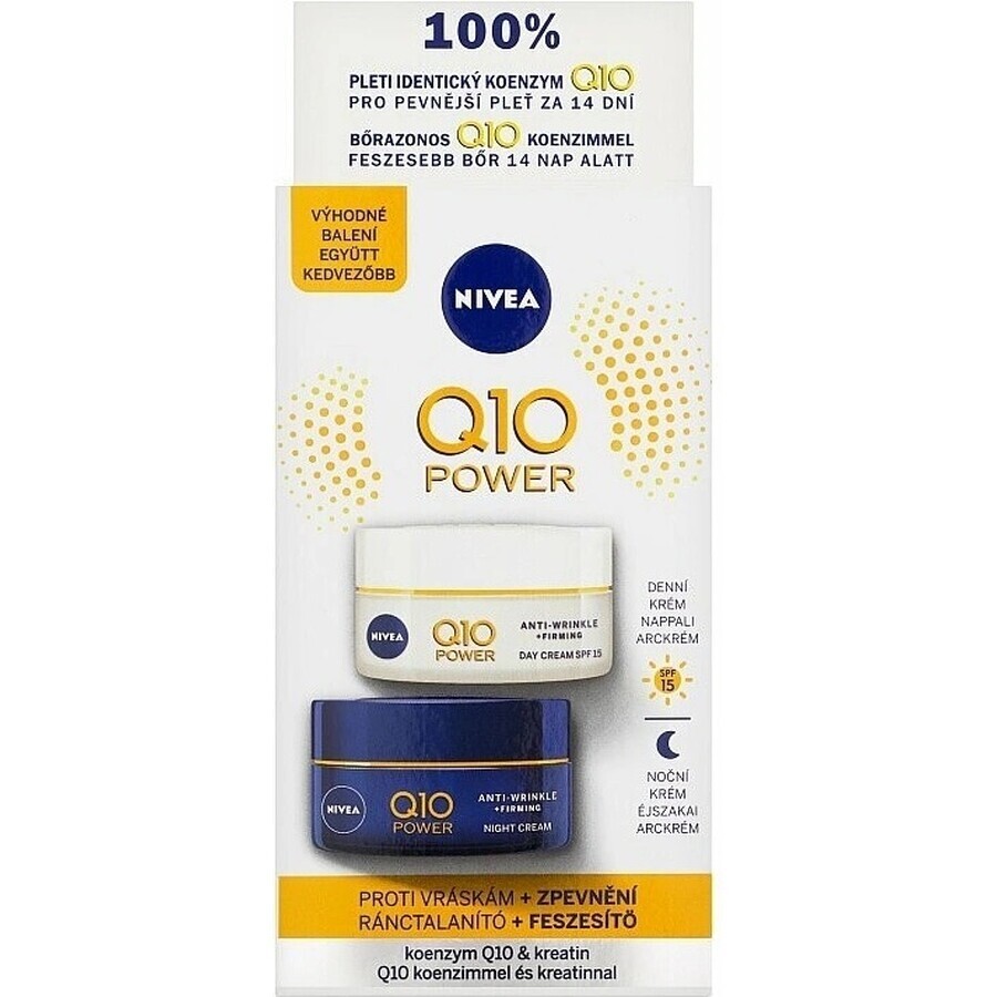 NIVEA Q10 POWER DUO Straffende Tages- und Nachtcreme 2×50 ml, Straffende Creme