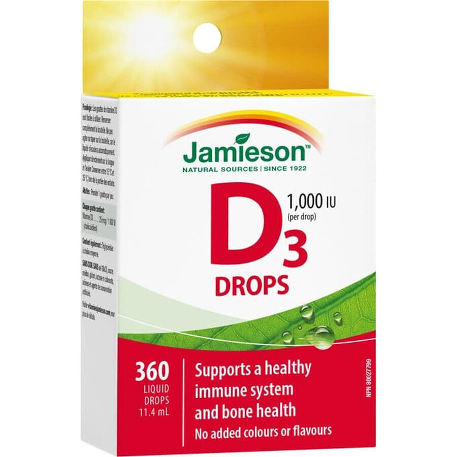 Jamieson Vitamine D3 1000 IE druppels 1×11,4ml