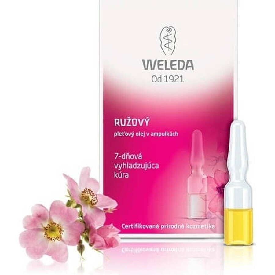 WELEDA ROSE Gesichtsöl in Fläschchen 7×0,8 ml, Gesichtsöl in Fläschchen