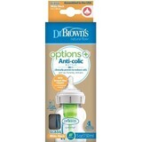 Dr.BROWN'S BABY BOTTLE OPTIONS+ 150 ml 1×1 Stück, mit weitem Hals, 0M+, antikolik, Glas, weiß