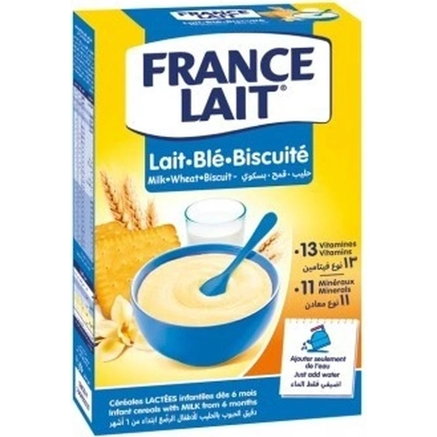 FRANCE LAIT porridge de blé au lait, biscuits 1×250g, porridge au lait