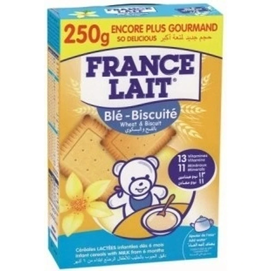FRANCE LAIT porridge de blé au lait, biscuits 1×250g, porridge au lait
