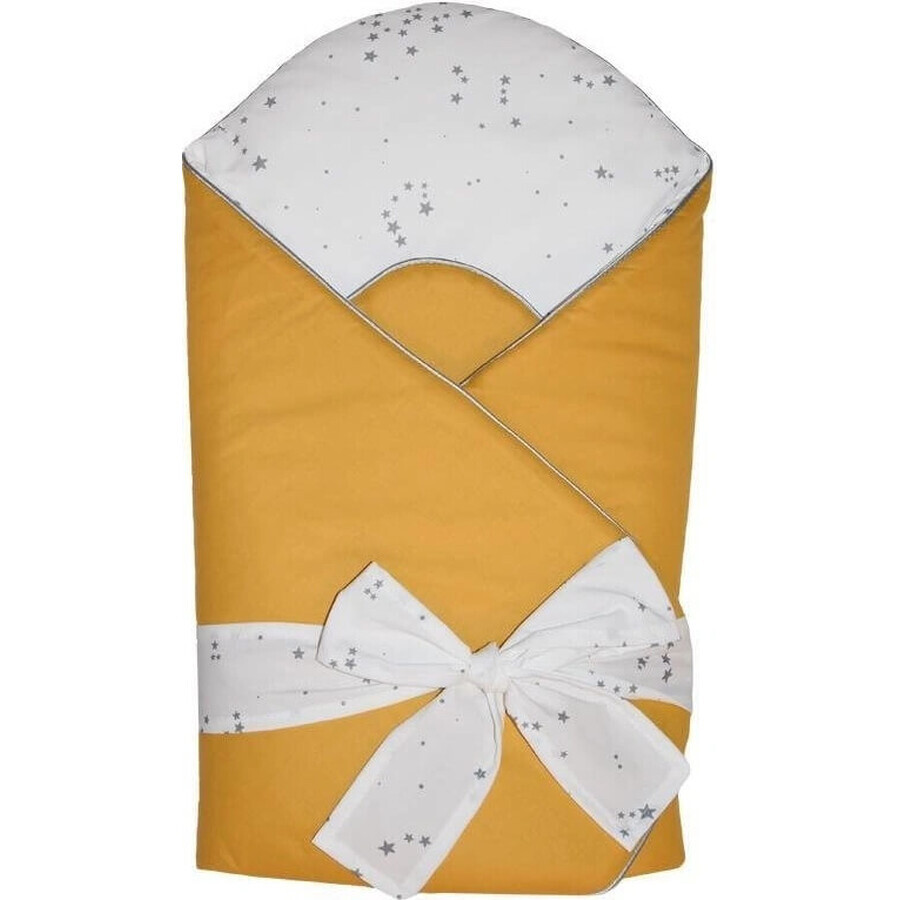 EKO Enveloppe en coton avec impression et doublure en noix de coco Jaune moutarde 1×1 pc, avec fibres hypoallergéniques