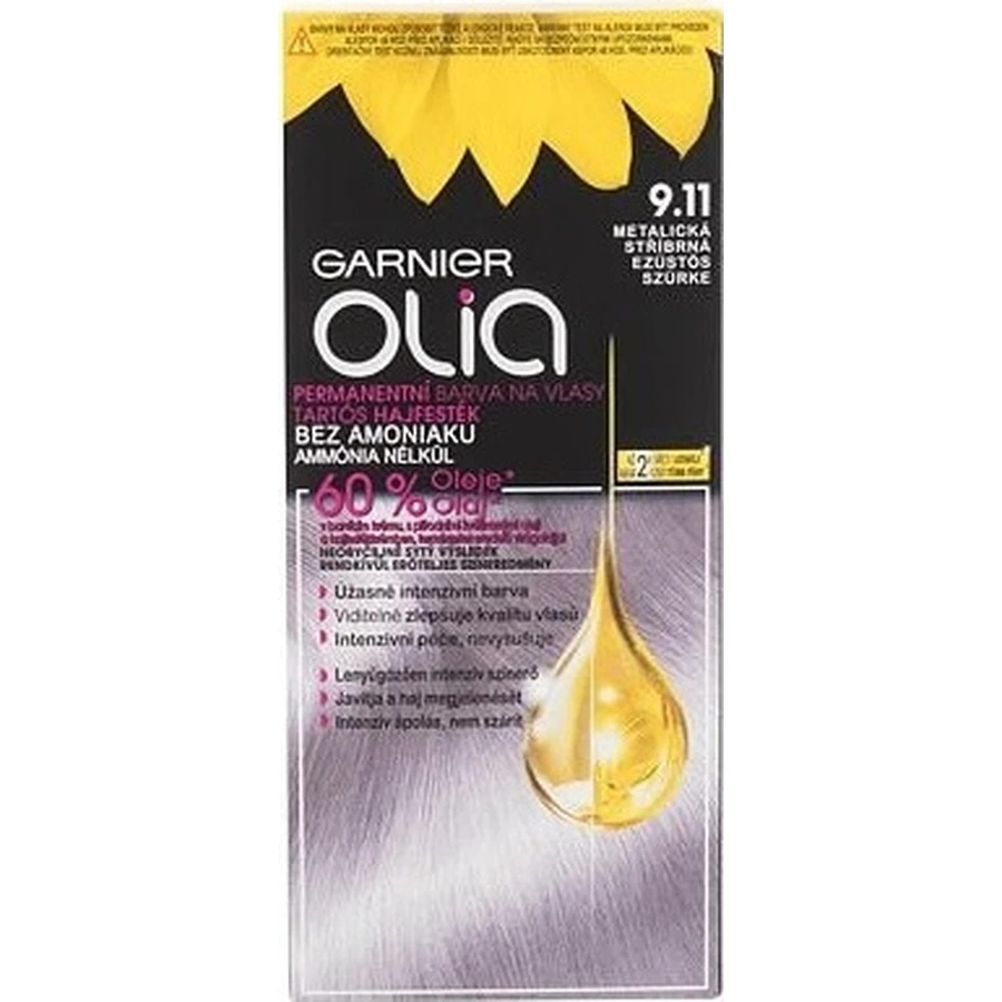 Garnier Olia permanente Haarfarbe 9.11 Silbermetallic 