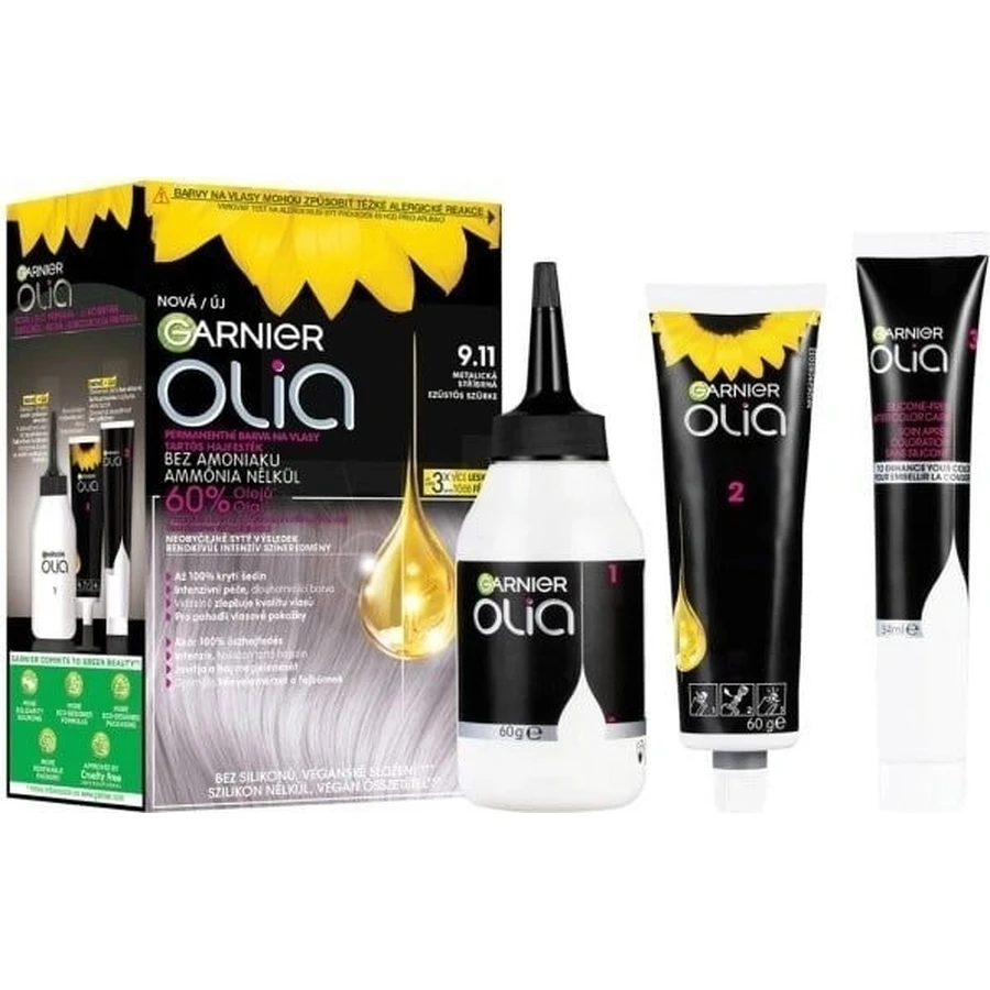 Garnier Olia permanente Haarfarbe 9.11 Silbermetallic 