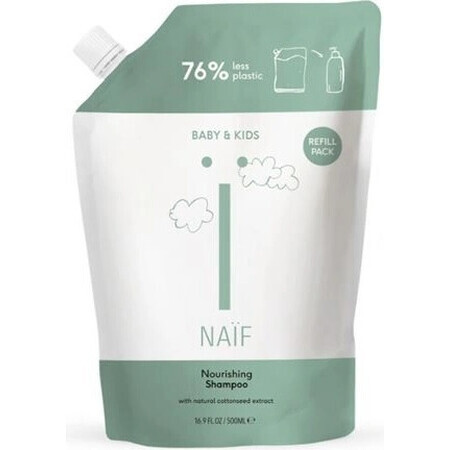 NAÏF Shampooing nourrissant pour enfants et nourrissons recharge 1×500 ml, shampooing nourrissant pour enfants