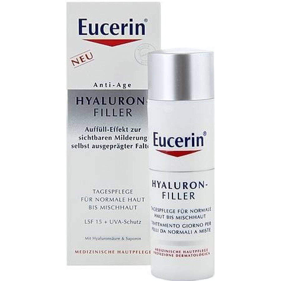 Eucerin HYALURON-FILLER crème de jour anti-rides 1×50 ml pour peau normale à mixte