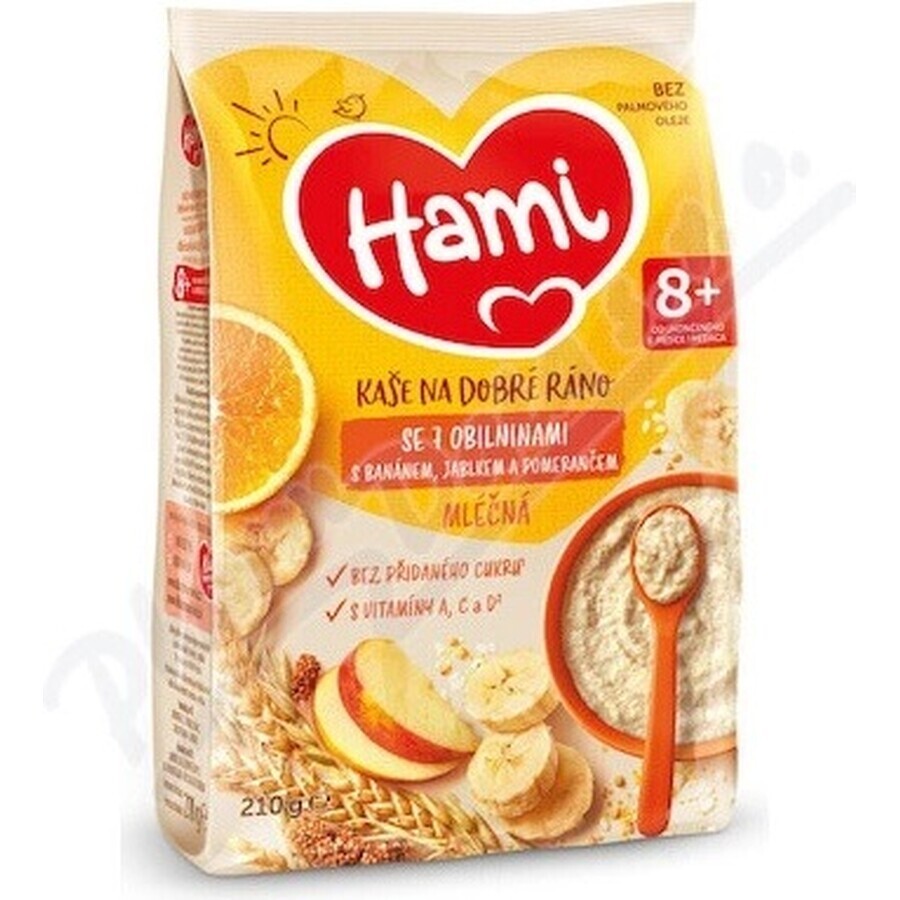 HAMI 7-granenpap met banaan, appel en sinaasappel 1×210 g, fruitpap