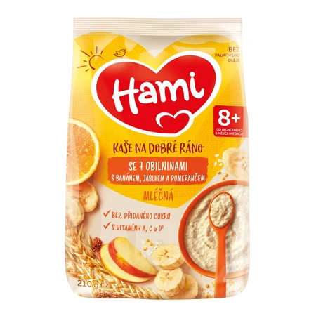 HAMI 7-Korn-Brei mit Banane, Apfel und Orange 1×210 g, Obstbrei