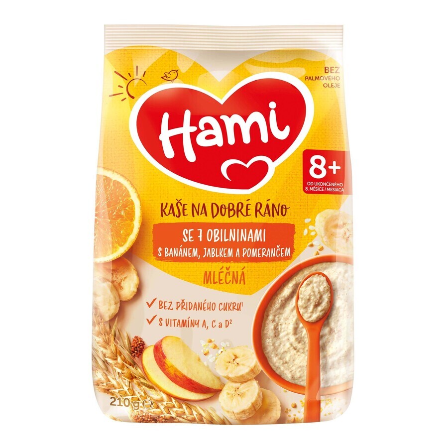 HAMI 7-granenpap met banaan, appel en sinaasappel 1×210 g, fruitpap