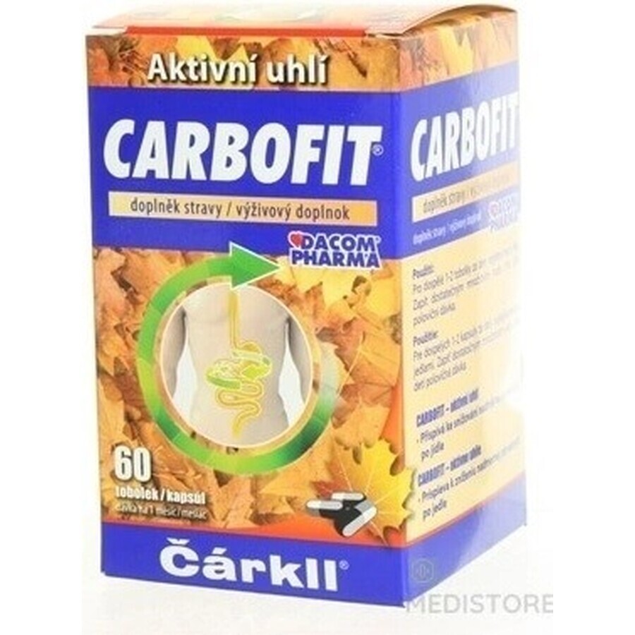 CARBOFIT Charcoal 1×60 cps, charbon actif