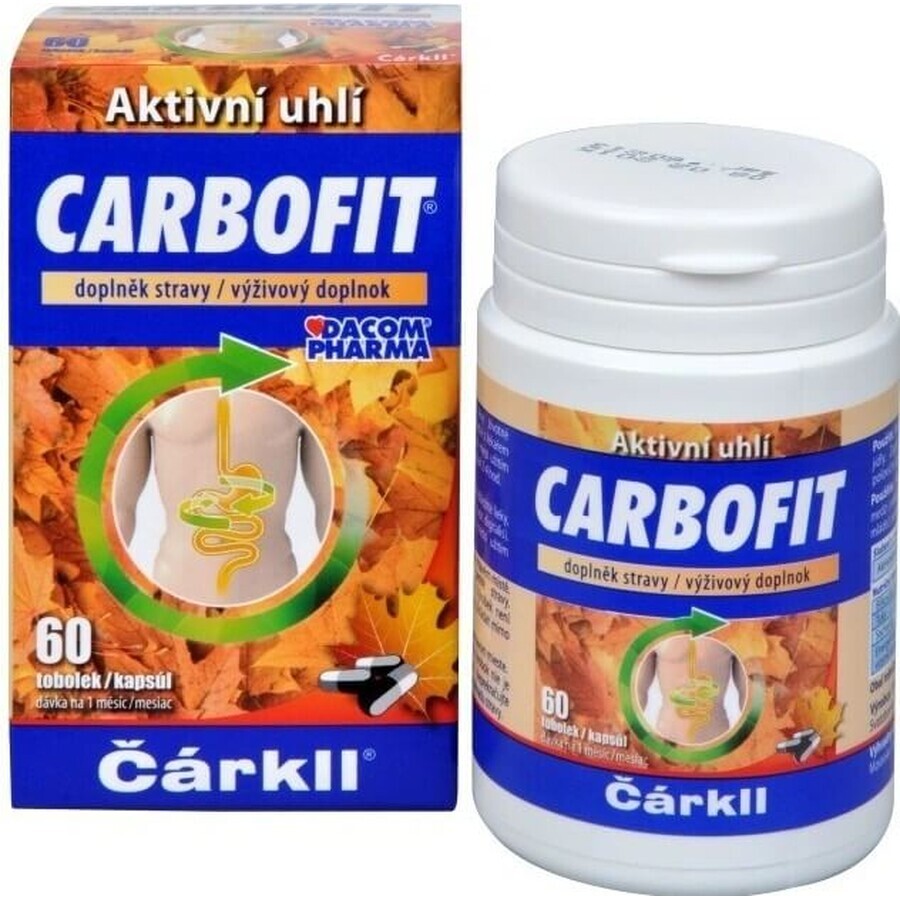 CARBOFIT Charcoal 1×60 cps, charbon actif