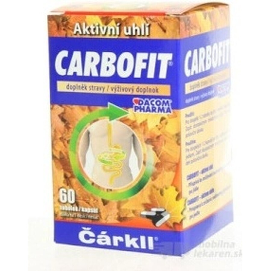 CARBOFIT Charcoal 1×60 cps, charbon actif