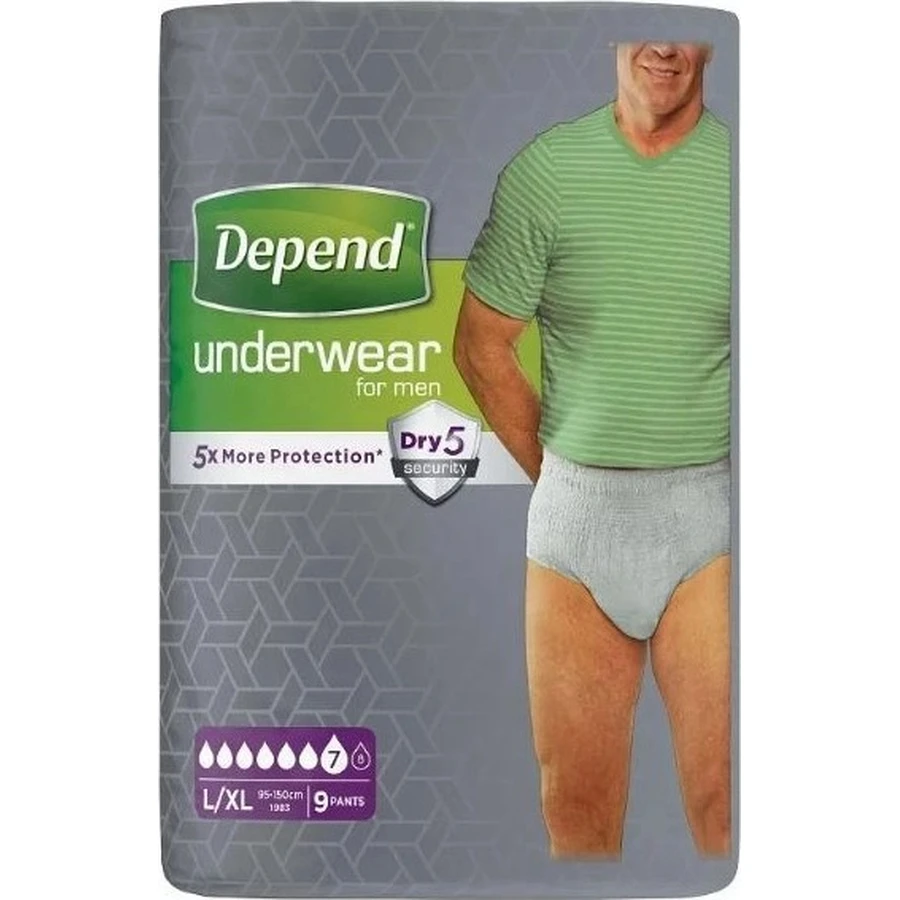 DEPEND NORMAL L/XL para hombre 1×9 unidades, calzoncillos elásticos