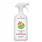 ATTITUDE Detergente per frutta e verdura spray non profumato 1×800 ml , Detergente per frutta