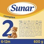 Sunar Complex 2 6×600 g, latte per lattanti, a partire da 6 mesi