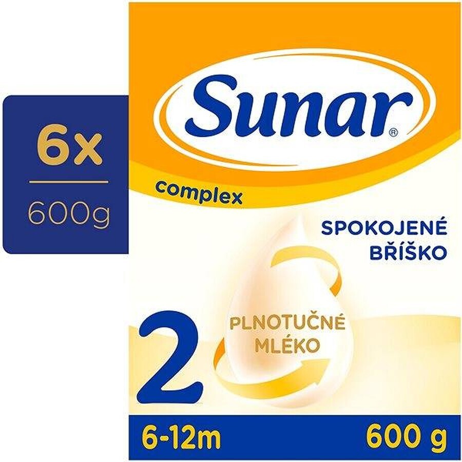 Sunar Complex 2 6×600 g, latte per lattanti, a partire da 6 mesi