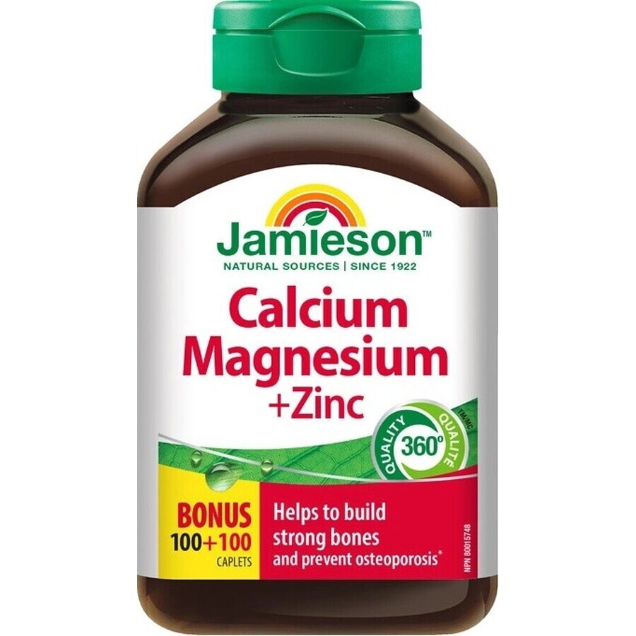 JAMIESON CALCIUM, MAGNESIUM MET ZINK 1×200 tbl, calcium + magnesium + zink