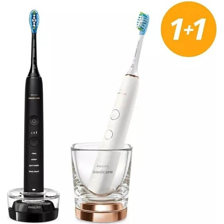 Philips Sonicare 9000 DiamondClean HX9914/57 1+1 2 x 2 pcs sonic electric toothbrushes 1×2, sonic toothbrush