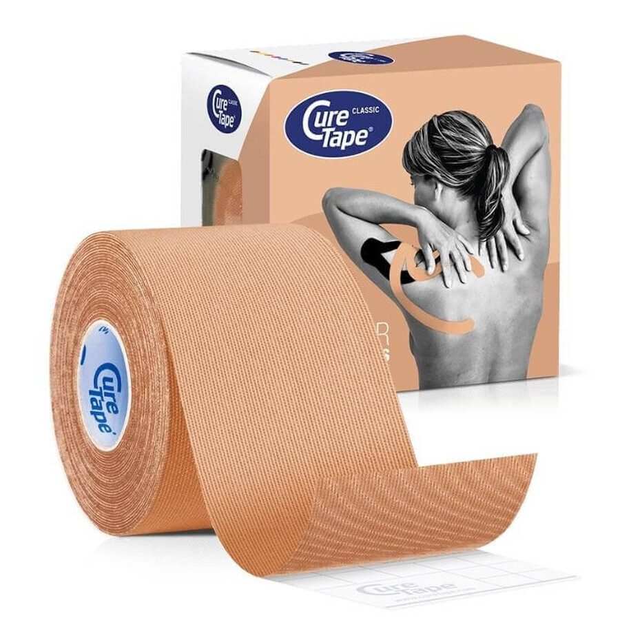 CureTape Classic, kinesiology tape, beige, 5 cm x 5 m, 1 pc