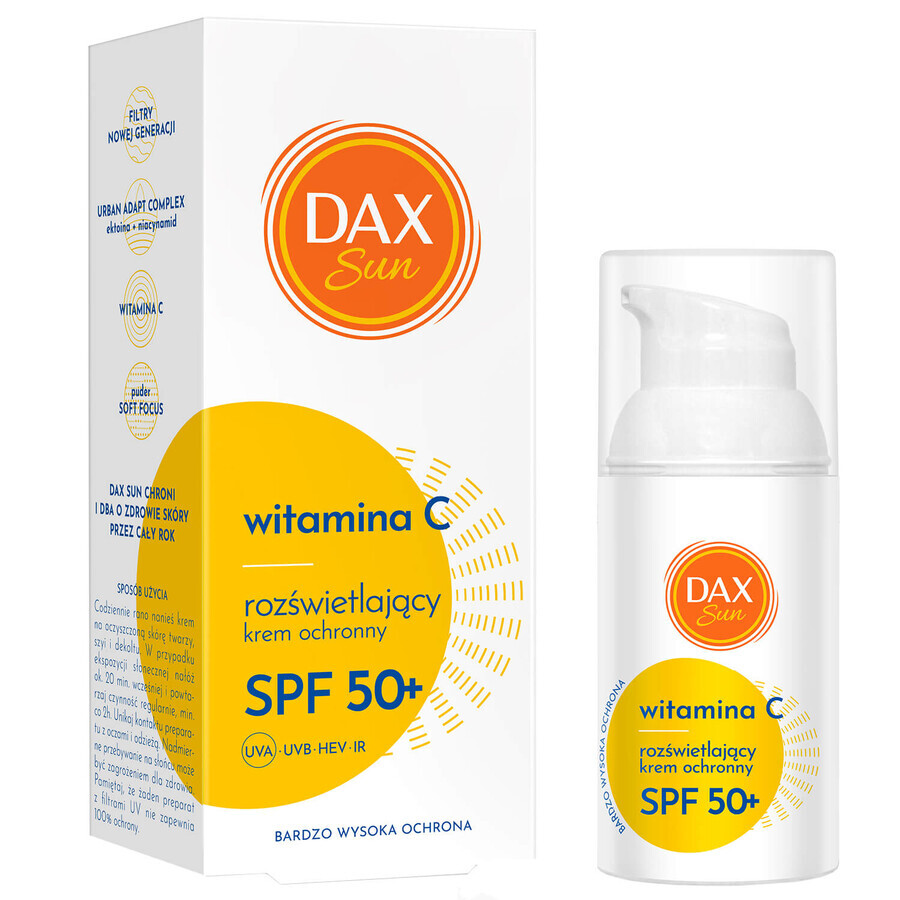 Dax Sun, protector solar iluminador con vitamina C, FPS 50+, 30 ml