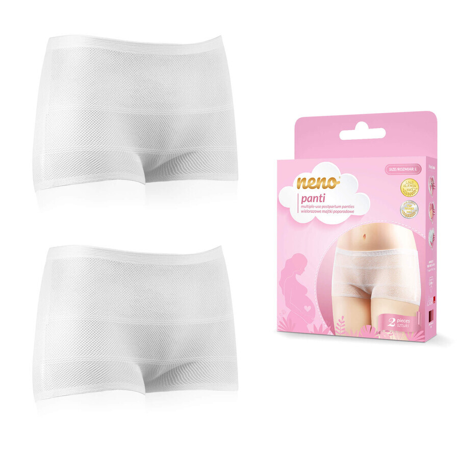 Neno Panties, wiederverwendbare postnatale Höschen, Größe L, 2 Stück