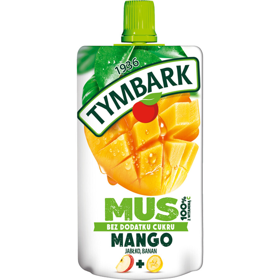 Mousse Tymbark en tubo 100%, mango, manzana, plátano, sin azúcares añadidos, 120 g