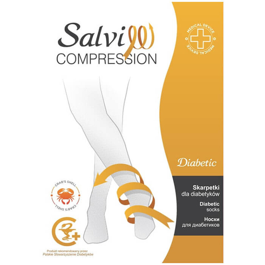 Salvi Compression Diabetic, Diabetikersocken, mit Chitin, Größe S, schwarz