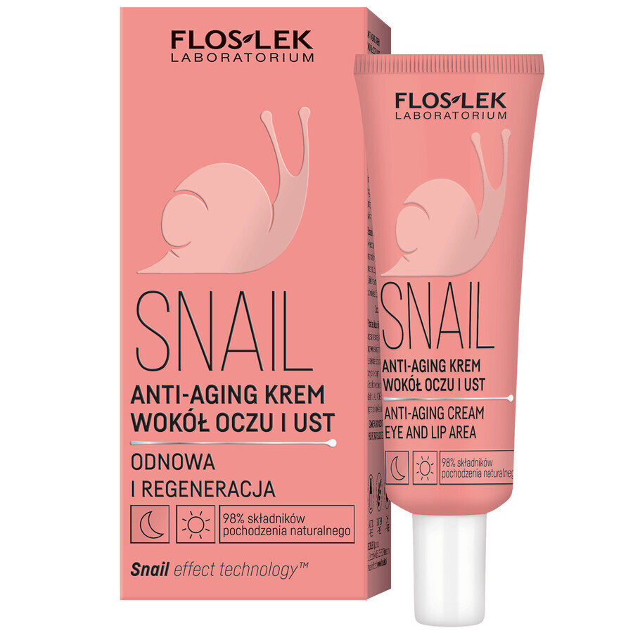 Floslek Laboratorium Schnecke, Anti-Aging Augen- und Lippencreme, 30 ml