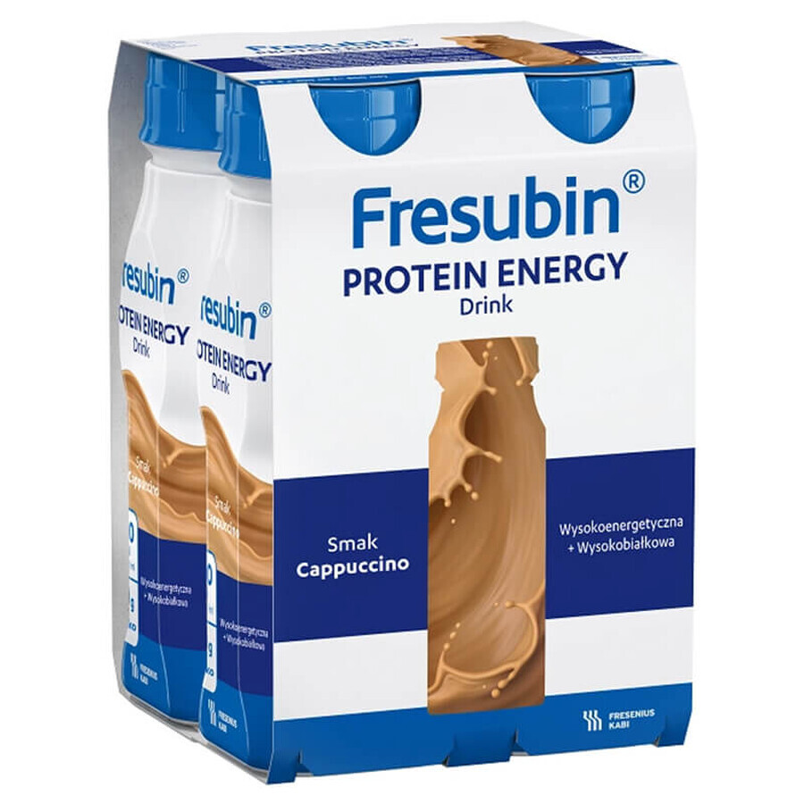 Fresubin Protein Energy Drink, nahrhaftes Getränk, Cappuccino-Geschmack, 4 x 200 ml