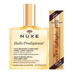 Set Nuxe Huile Prodigieuse, Trockenöl für Körper, Gesicht und Haar, 100 ml + Huile Prodigieuse Or, Roll-on Öl, 8 ml