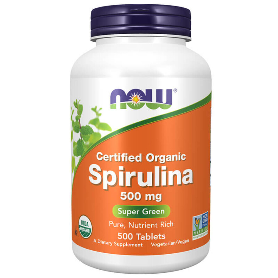 Now Foods Spirulina 500 mg, 500 compresse vegane