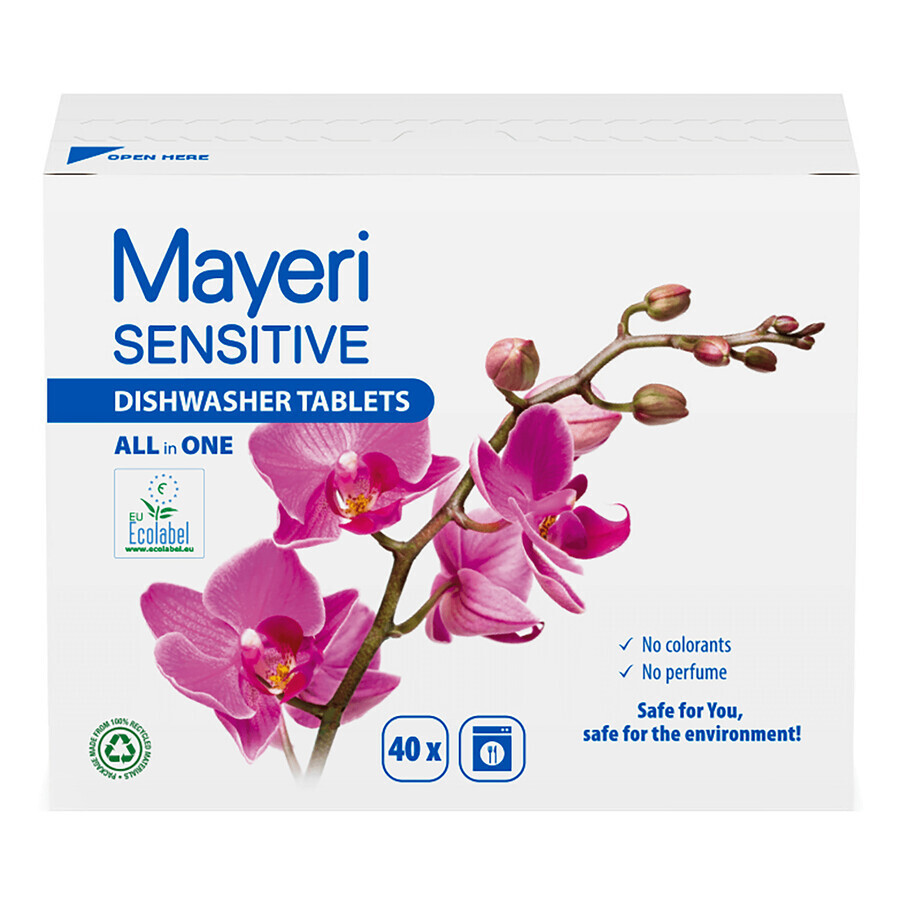 Mayeri Sensitive, dishwasher tablets, 40 pieces