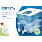 Brita Flow, dispensador de filtro de 8,2 l con grifo, azul + filtro Maxtra Pro Pure Performance, 1 ud.