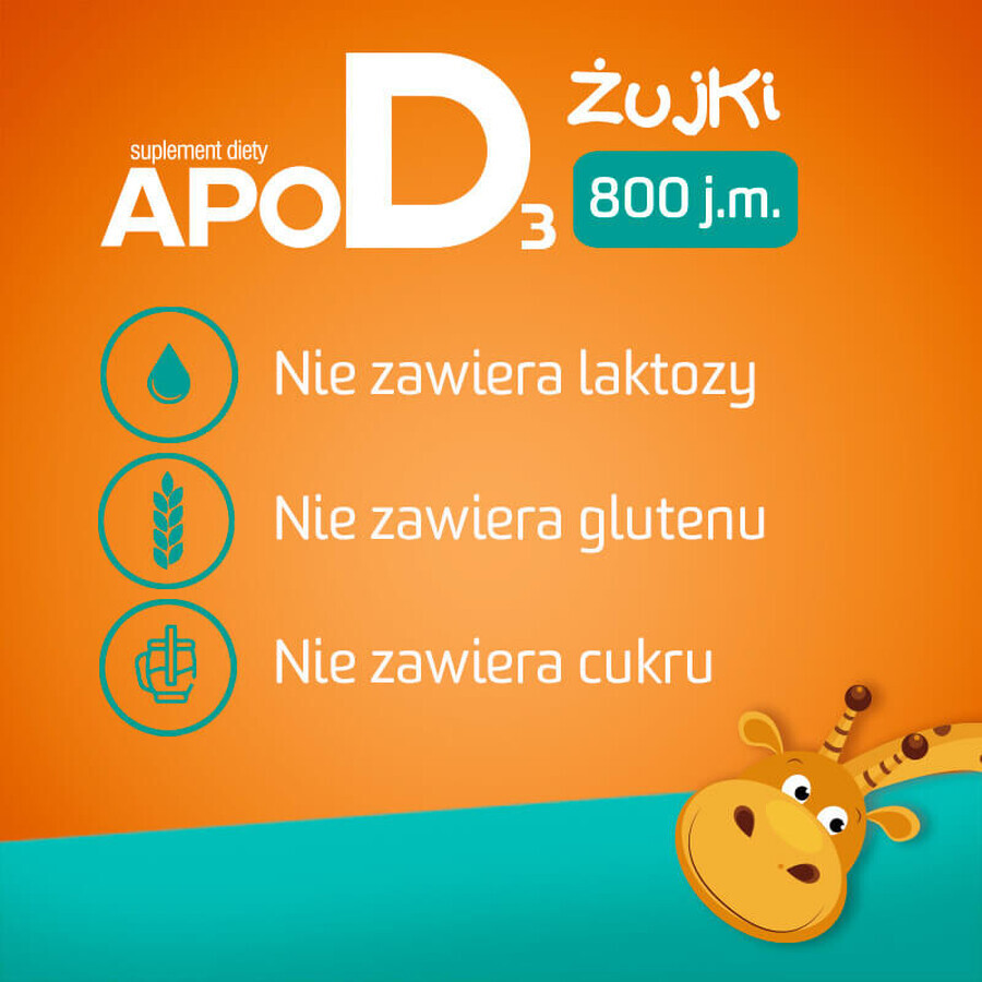 Set ApoD3 Chews, Vitamin D3 800 IU für Kinder ab 3 Jahren, Orangengeschmack, 3 x 30 Kau-Softgels