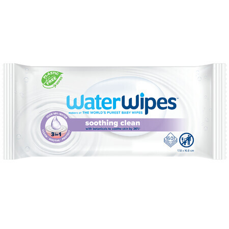 WaterWipes Soothing Clean Bio, lingettes à l'extrait de lavande, 60 pcs