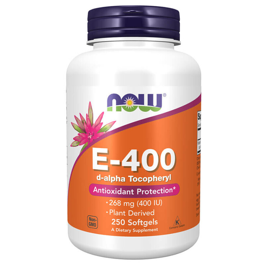 Now Foods E-400, Vitamin E, 250 Gel-Kapseln