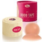 CureTape Boob Tape, elastisches Band zum Modellieren und Stützen des Busens mit Brustwarzen, beige, 5 cm x 5 m, 1 Stück