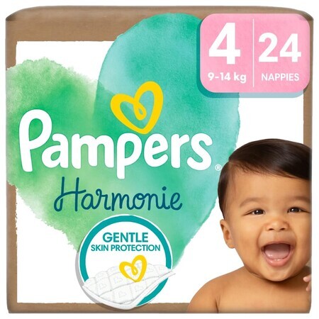 Pampers Harmonie, luiers, maat 4, 9-14 kg, 24 stuks