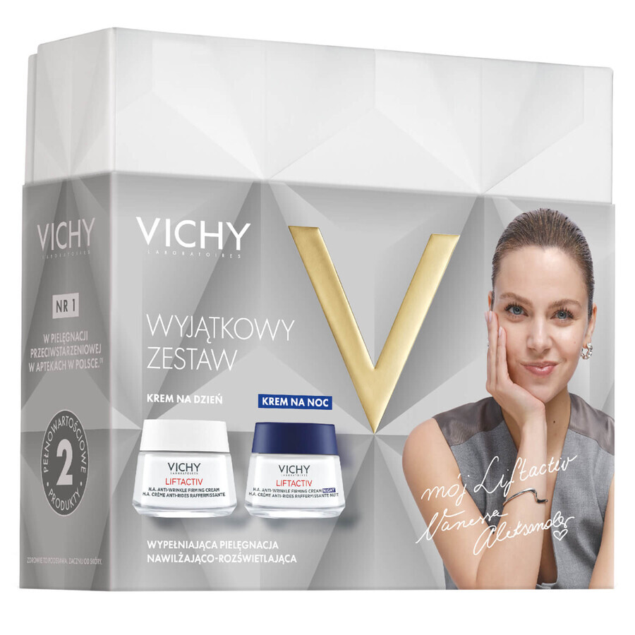 Set Vichy Liftactiv Supreme, crema giorno antirughe 50 ml + crema notte antirughe 50 ml